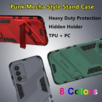 punk mecha style stand case for xiaomi mi 11 pro lite ultra 10t 11i 11x poco x3 pro nfc f3 shockproof protector shell with stent