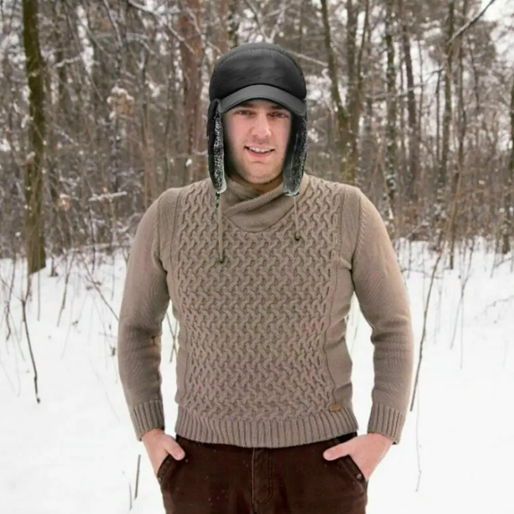 

Winter Warm Windproof Hat Men Women Lei Feng Cap Bomber Ski Flap Faux Cap Ear Black Cold Trapper Cap Fur Trooper Anti Q6w4