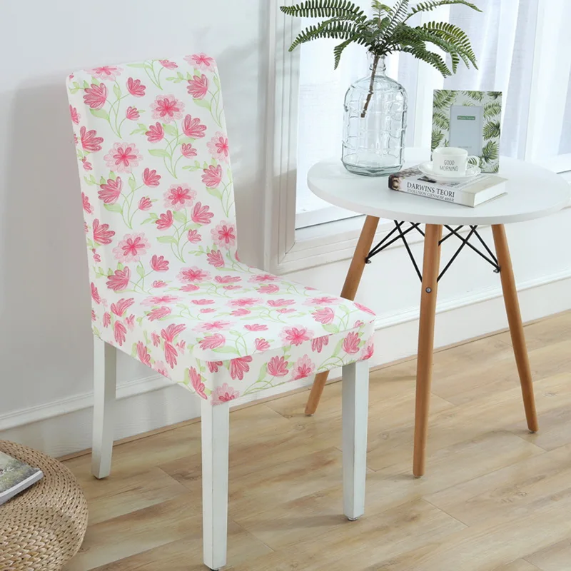 Сплошной цвет чехол для стула тянущийся эластичные Чехлы обеденных комнат белая