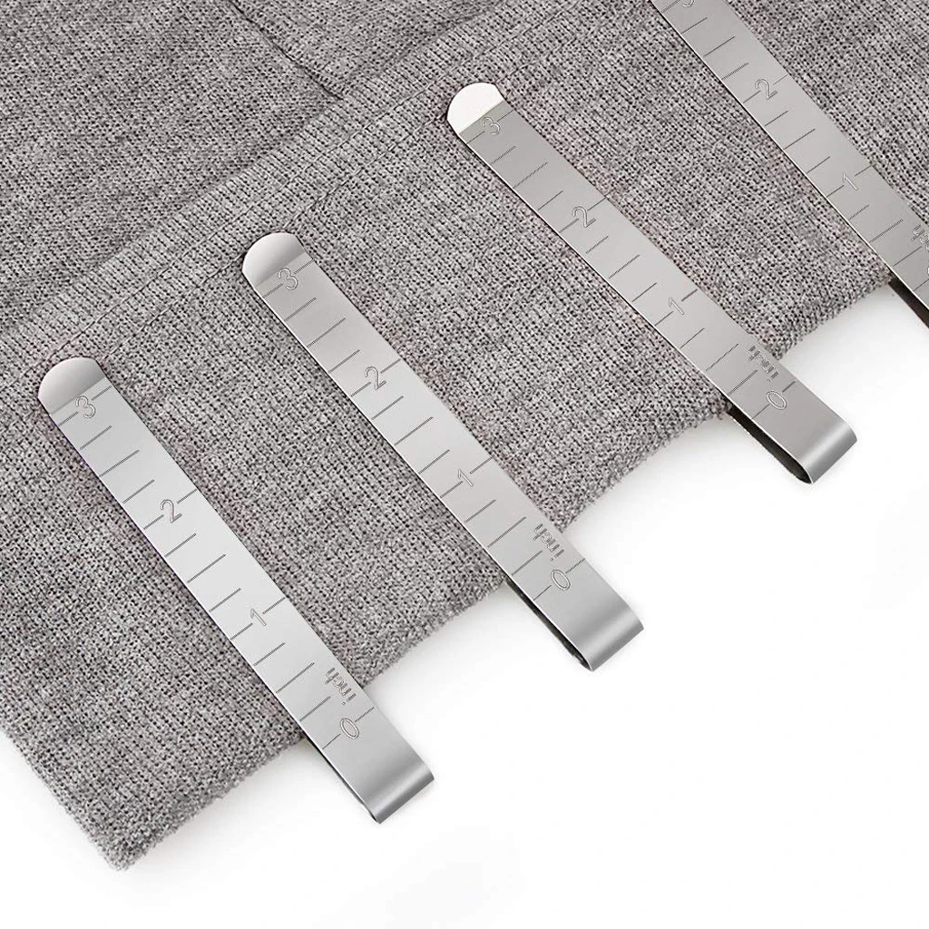 

20pcs 3" Metal Hem Clips Measurement Ruler for Pinning Marking