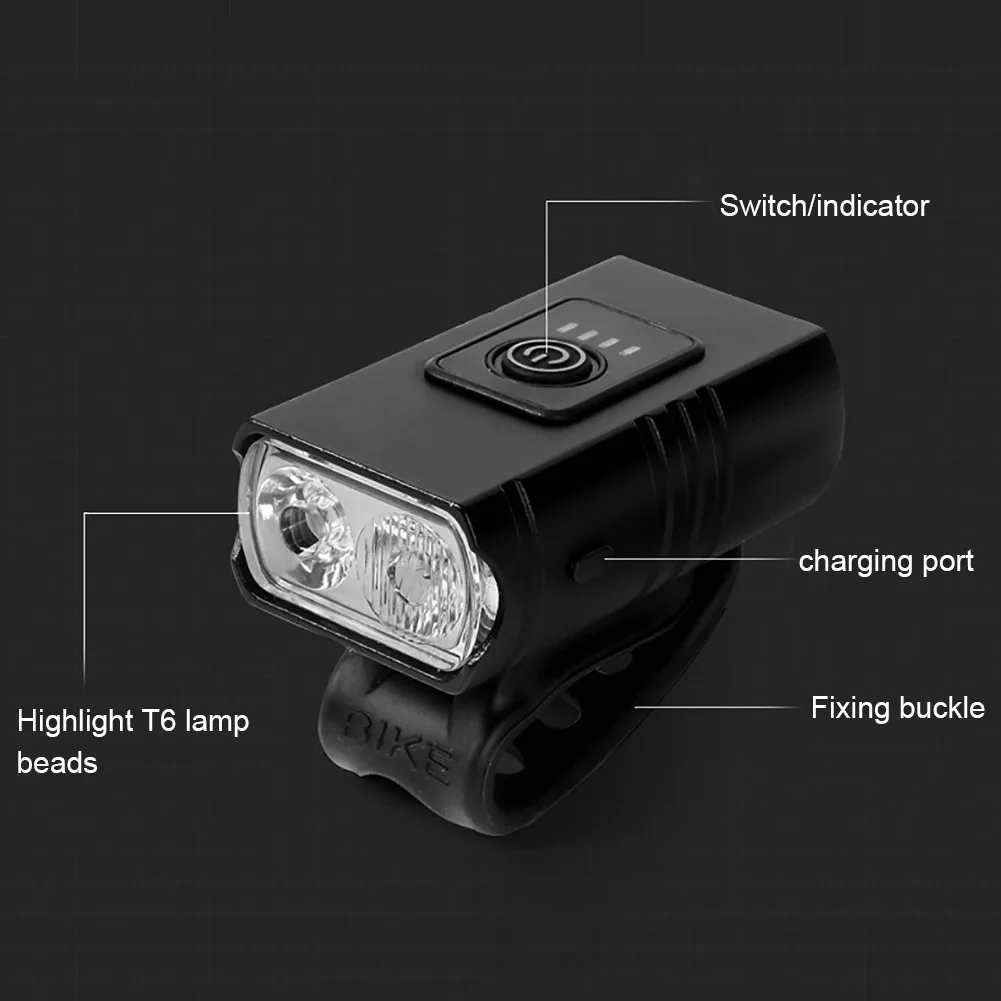 

USB Rechargeable 1/2LED Bike Bicycle Front Light Flashlight Safety Cycling Lamp