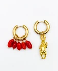 Изысканные серьги-подвески в стиле бохо для женщин, Роскошный аксессуар для свиданий вечерние женский новогодний подарок, ювелирные изделия с красными кораллами и бусинами
