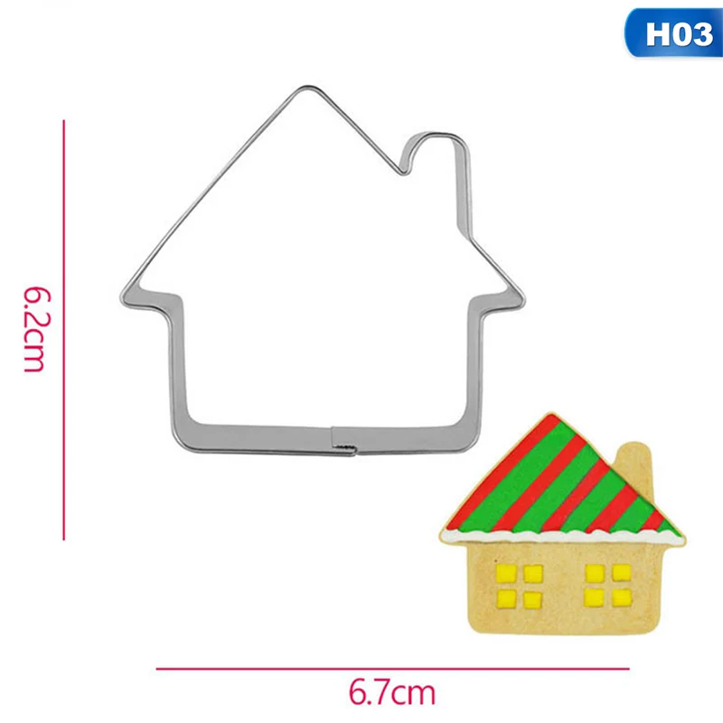Stainless Steel Biscuit Mould Santa Claus Shape Fondant Cake Mold DIY Sugar Craft Xmas 3D Pastry Cookie Cutters Cake Tools