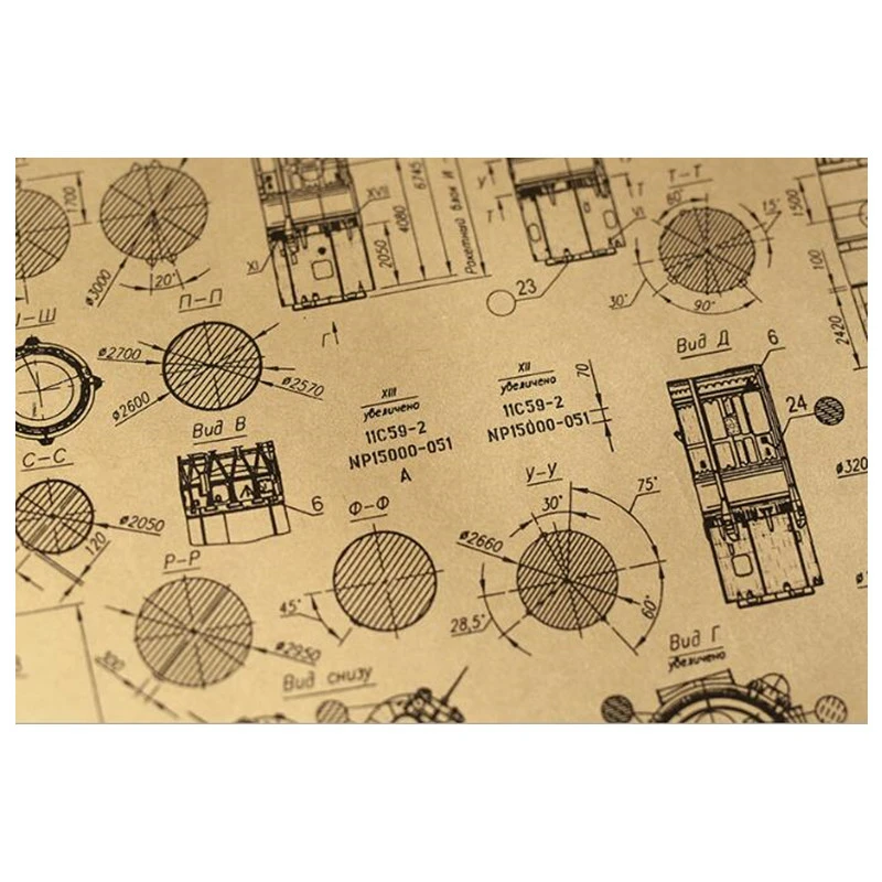 Винтажный постер для рисования в виде ракеты декоративные наклейки комнаты