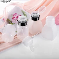 250ml empty press nail bottle pump dispenser plastic polish portable liquid makeup remover cleaner manicure tool with lock