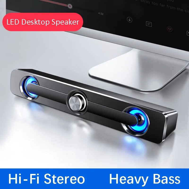 Проводная USB Колонка YABA мощная компьютерная bluetooth колонка стерео сабвуфер бас