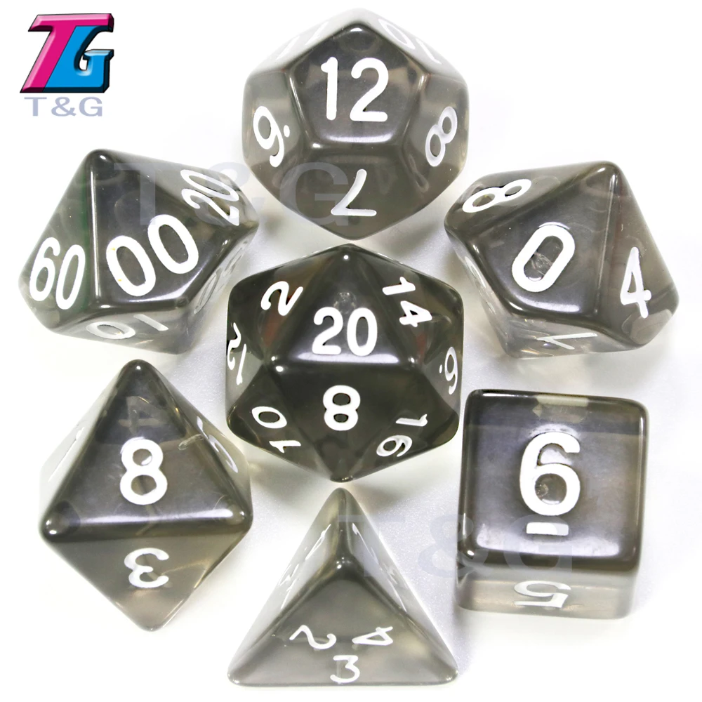 7 шт./компл. T& g многогранник Dados D& D кости с эффект мраморной поверхности, прозрачный D4 D6 D8 D10 D10% D12 D20 игральные кости - Цвет: 23