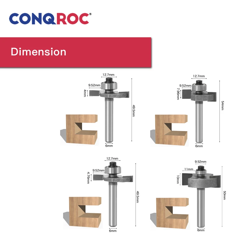 6 мм хвостовик шариковый подшипник с Т-образными пазами t-образный пазов резак
