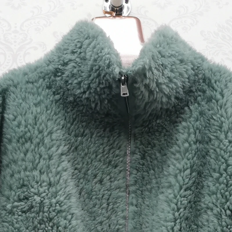 Новинка модная женская куртка Тедди зимняя теплая из натуральной овечьей шкуры