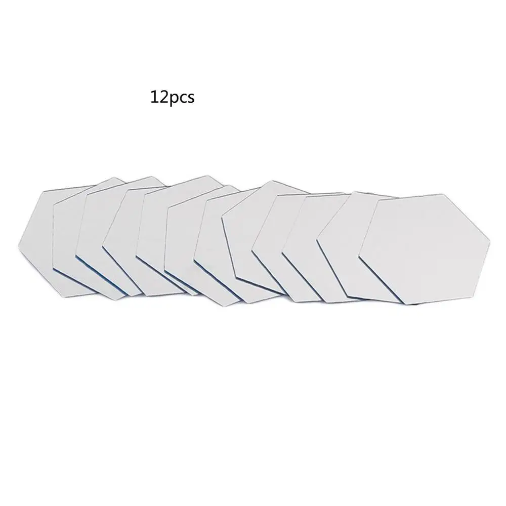 40x34x20mm 12PCS Hexagon Removable Waterproof Self-adhesive Mirror Stickers Home Bathroom Kitchen Wall Stickers Kitchen Decoration - Цвет: 40x34x20mm