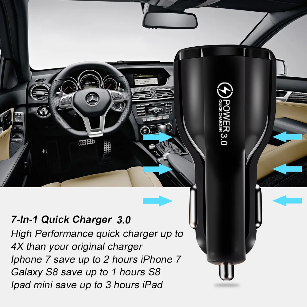 Автомобильное зарядное устройство Quick Charge 3 0 QC адаптер для быстрой зарядки с