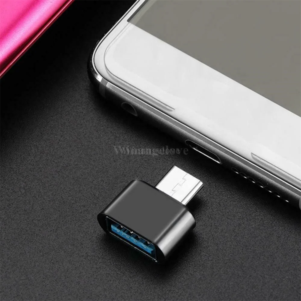 100pcs usb 2 0 female to usb 3 1 type c male converter usb c otg adapter connector reversible design for tablet mobile phone free global shipping