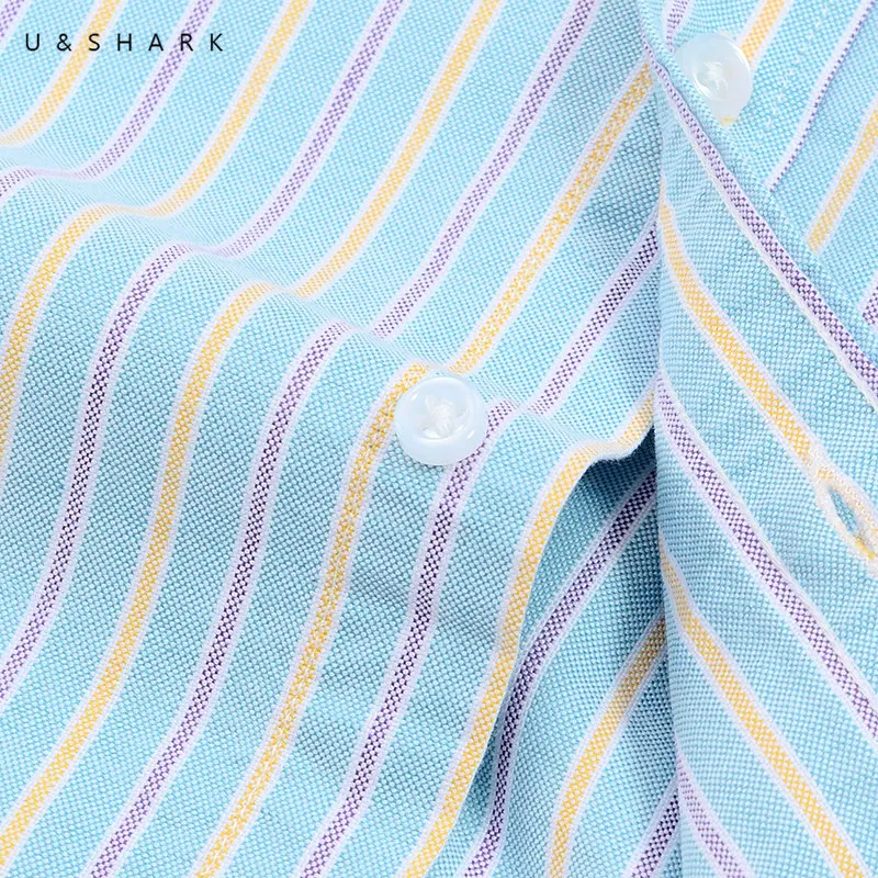 U & SHARK/мужские весенние мужские полосатые рубашки с длинным рукавом Классическая