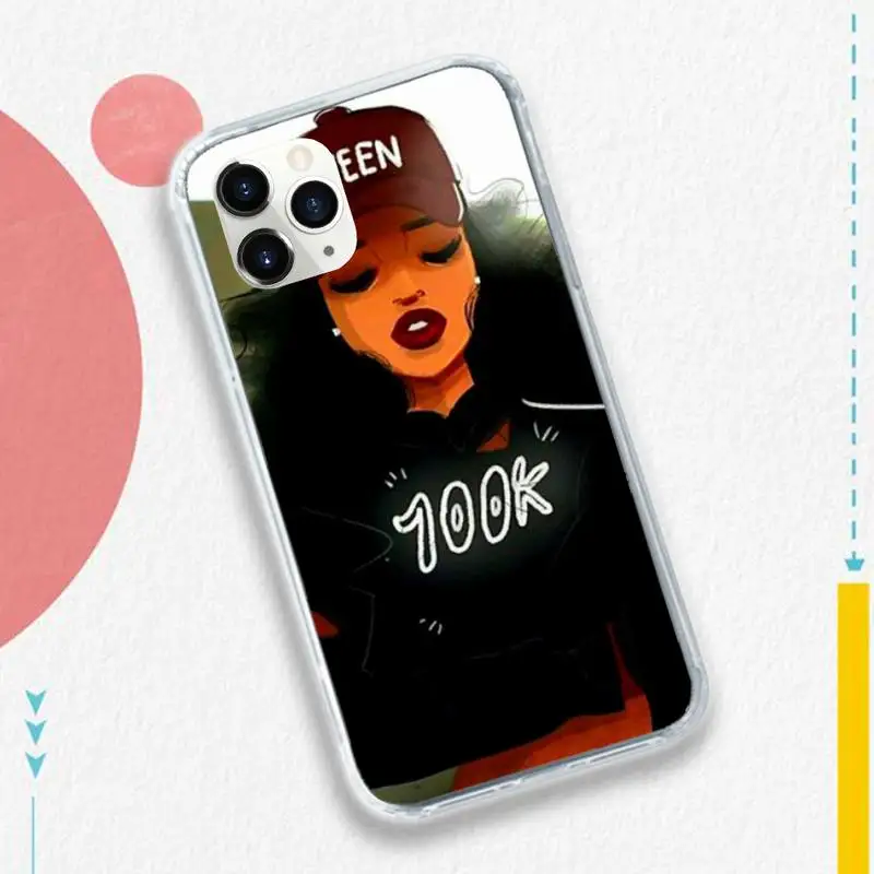 

Afro Black Girl Magic Queen Melanin Poppin Phone Case for iPhone 11 12 pro XS MAX 8 7 6 6S Plus X 5S SE 2020 XR
