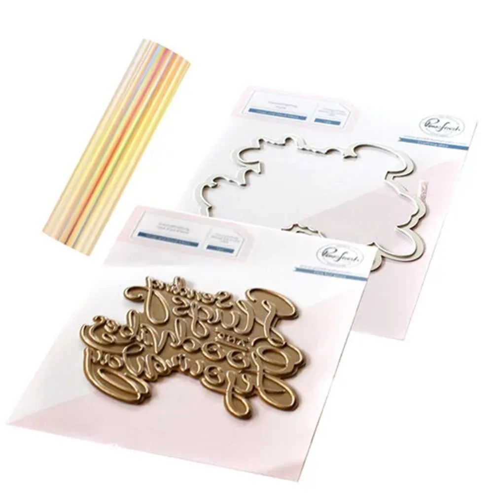 

2021 Gift Hugs and Good Vibes Bundl Cutting Dies and Hot Foil Scrapbook Diary Decoration Embossing Template Diy Greeting Card