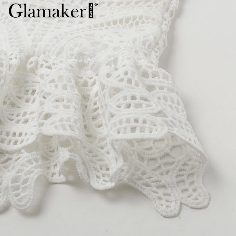Glamaker винтажный сарафан белое кружевное сексуальное платье осень зима облегающее вечерние Клубное Длинное Платье Vestidos de fiesta Макси платье