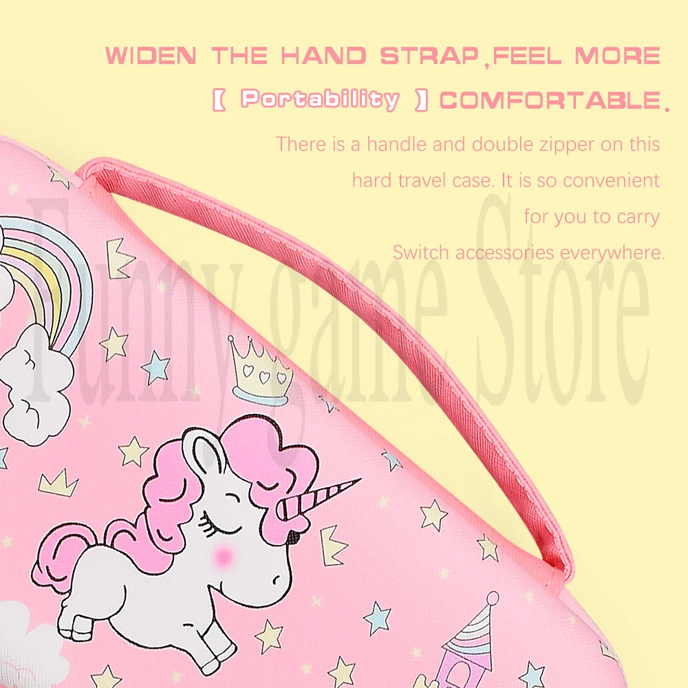 Жесткий переносной чехол с единорогом для Nintendo Switch &amp Oled Розовый Портативный