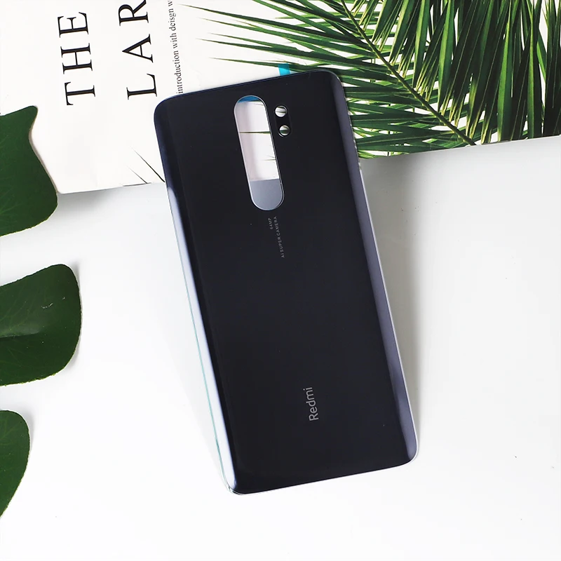Серый Note8 Pro корпус для Xiaomi Redmi Note 8 Pro батарея Дверь стекло задняя крышка телефон запасные части+ наклейка клей - Цвет: Серый