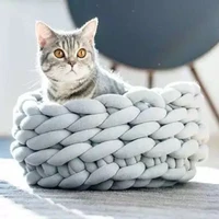 pet kennel pet dog cat hand woven bed handmade knit nest house puppy kitten cave basket sleeping bag dogs kennel supplies