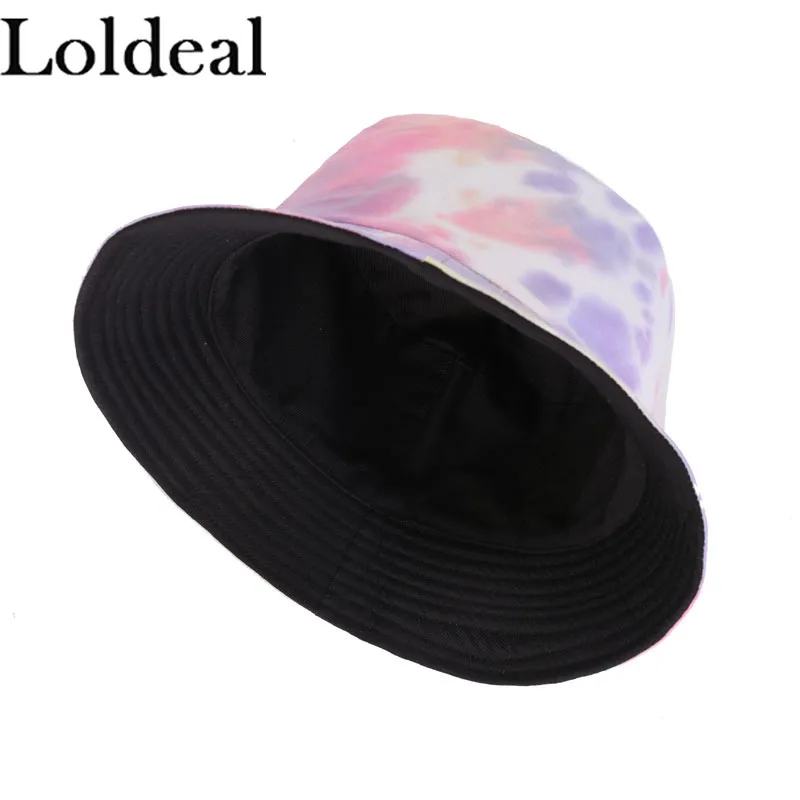 

Loldeal Unisex Sun Hat Fashion Gradient Color Cotton Breathable Double-sided Wear