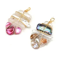 natural multicolor irregular shape pearl crystal bud pendant handmade crafts diy necklace jewelry accessories gift making