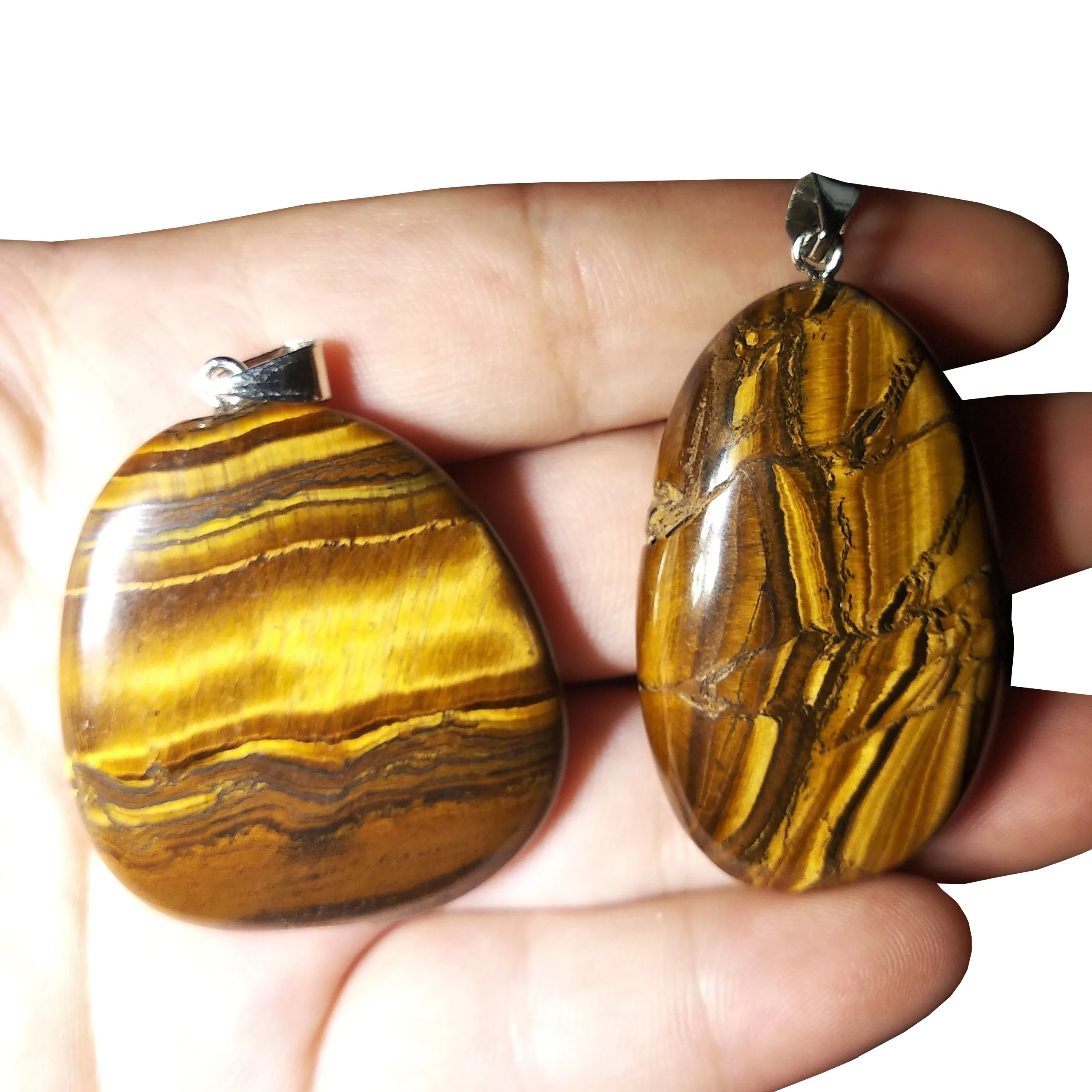 

2 pcs Natural yellow tiger eye pendant healing crystal stone pendant for gift