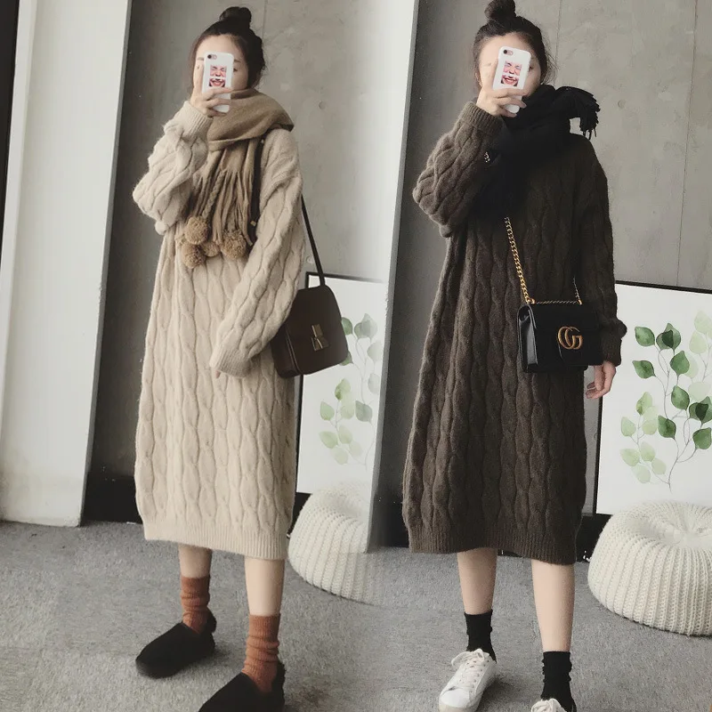 Осенний и зимний стиль утолщенный теплый персонализированный скрученный свитер