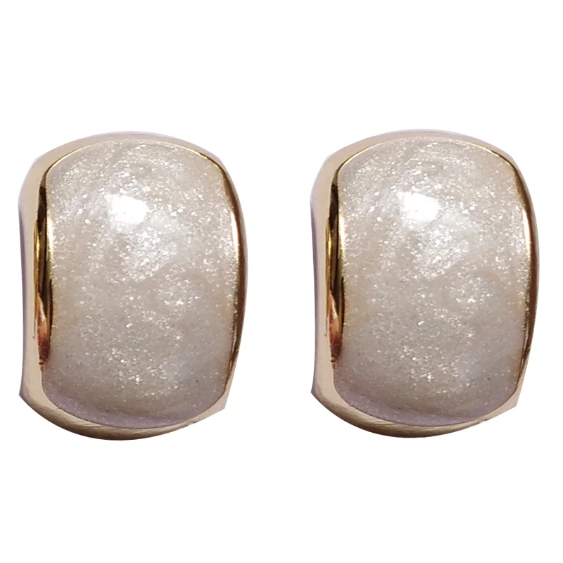 

S925 needle Modern Jewelry Earirngs Delicate Design Metal Golden Color Enamel White Purple Stud Earrings For Women Girl Gifts