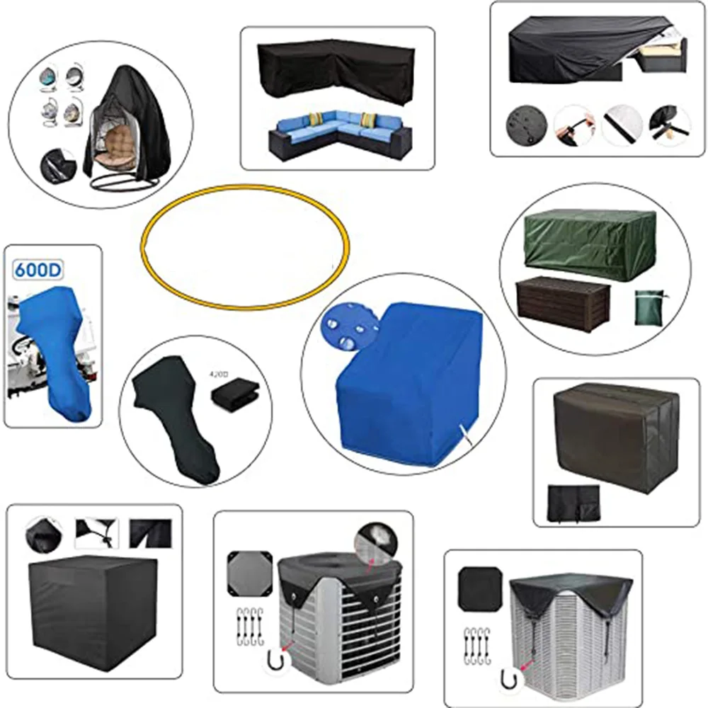 

99 sizes Oxford Cloth Furniture Dustproof Cover For Rattan Table Cube Chair Sofa Waterproof Rain Garden Patio Protective Cover