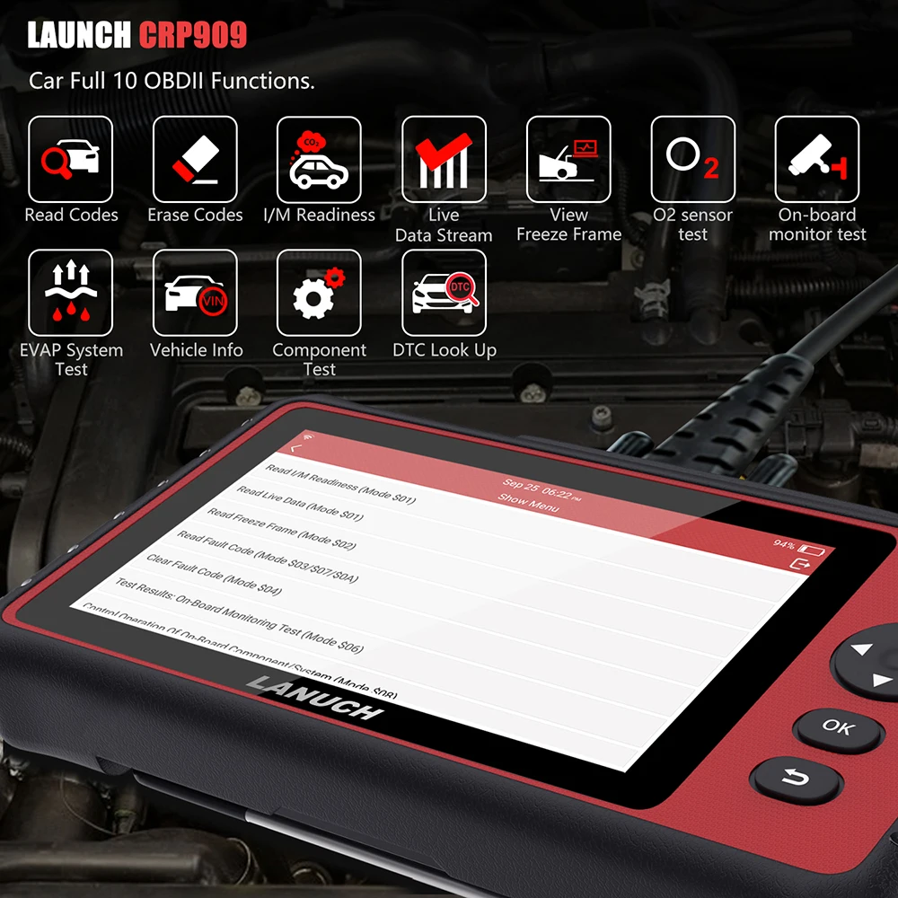 LAUNCH X431 CRP909 Obd2 все системы сканер для диагностики диагностика авто WiFi