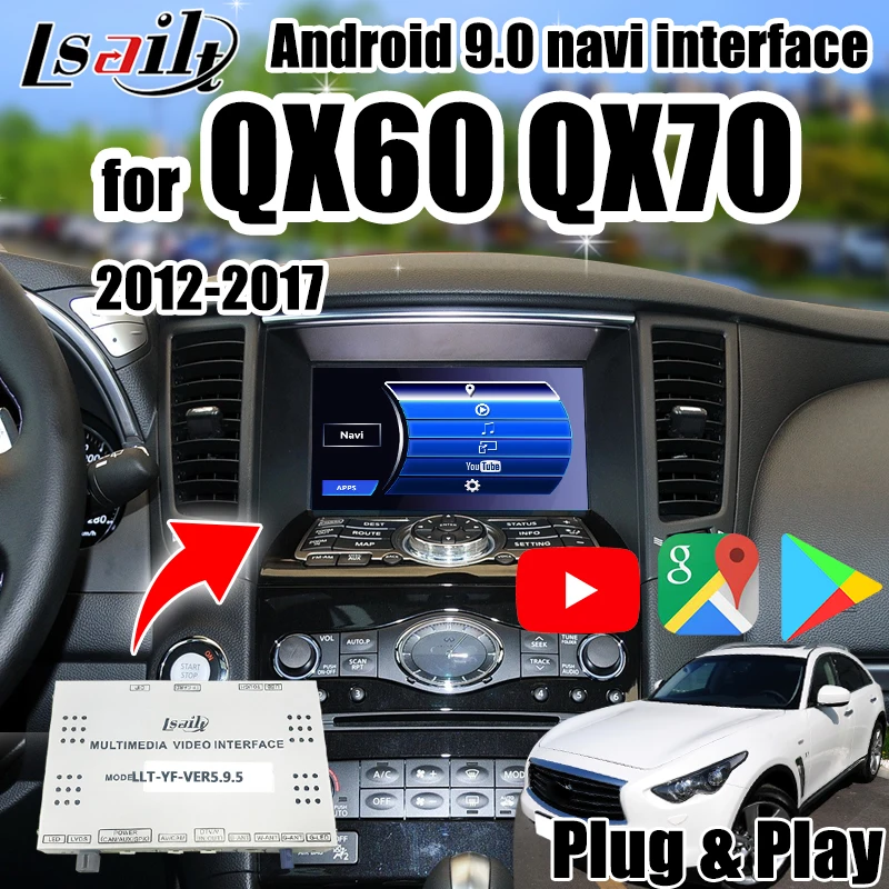 Видеоинтерфейс Lsailt Android 9 0 GPS навигационная коробка для Infiniti QX50/60/70/80/Q70 2012 2017 с WIFI