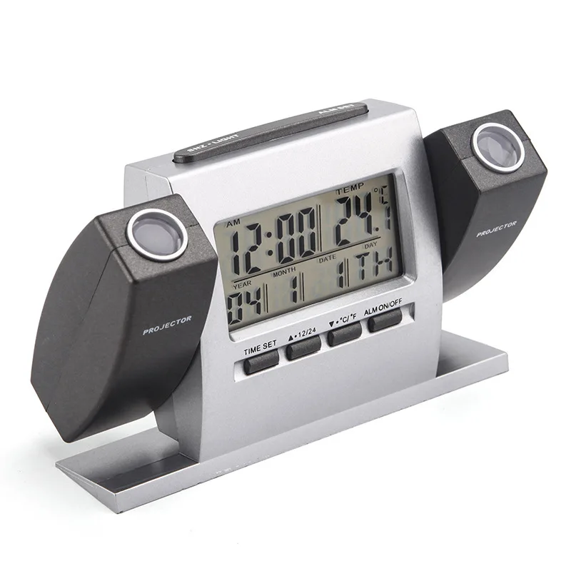 Часы с двумя проекторами креативные настольные модные электронные цифровые часы