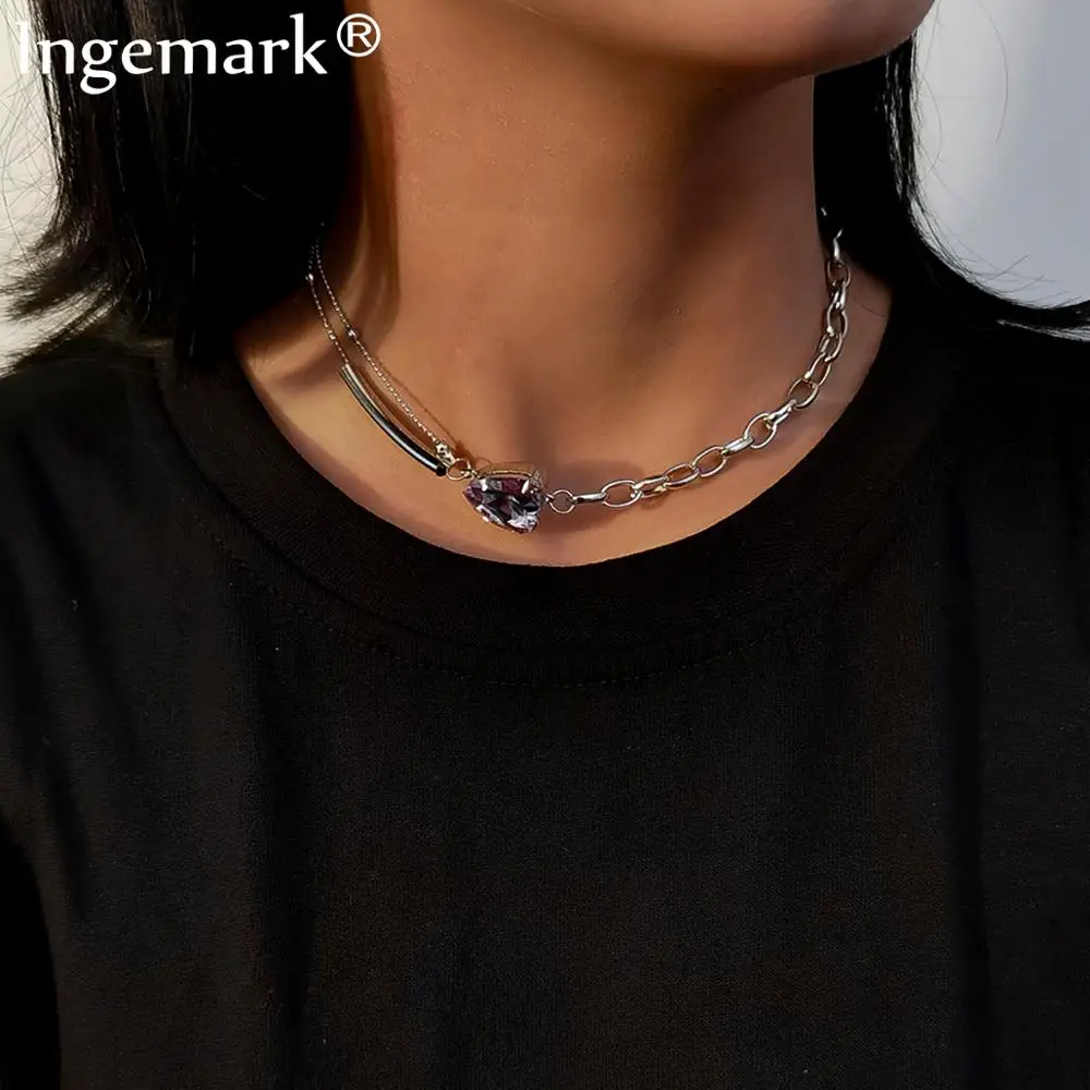 Женское винтажное Ожерелье Стразы ожерелье чокер из нержавеющей стали