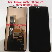 Original For Huawei mate 20 pro lcd original super AMOLED display touch screen, no frame, With fingerprint, with black dots