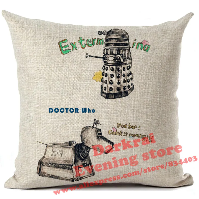Наволочка для подушек Doctor Who Tardis Exterminate с принтом, подушки для дома, декор для гостиной, дивана, декоративная наволочка