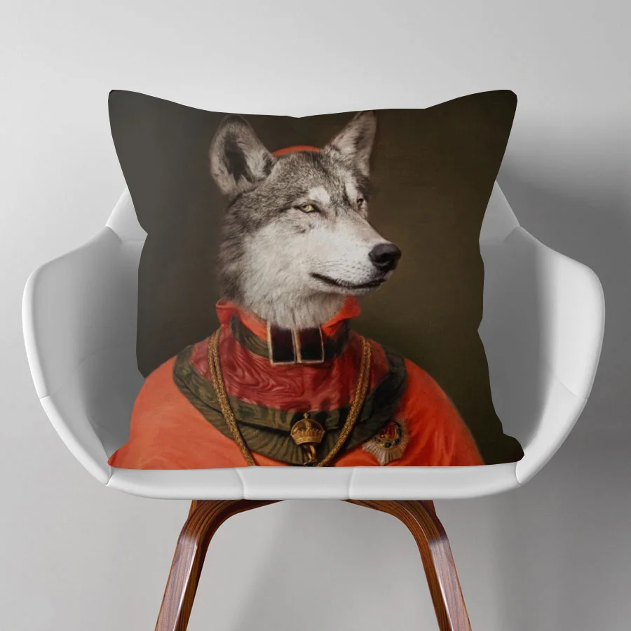 Наволочка для подушки в скандинавском стиле с изображением зебры лошади лисы