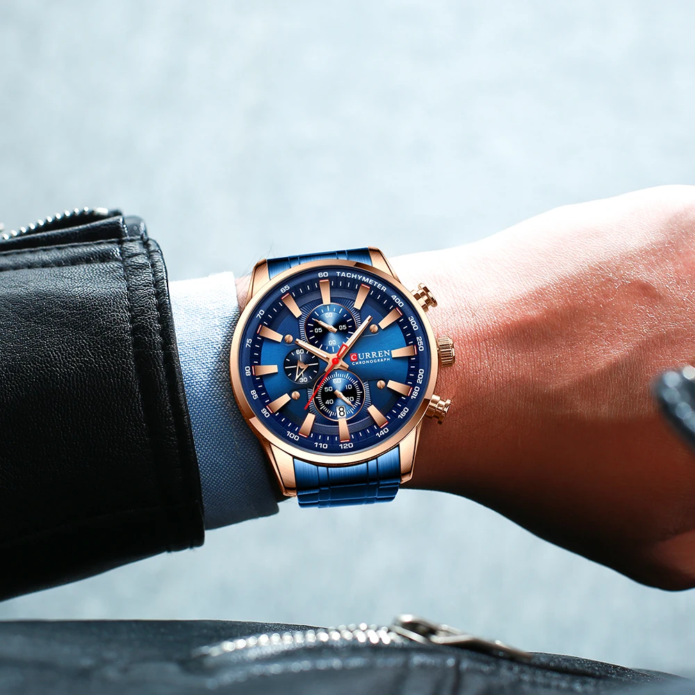 

CURREN New Men's Watches Business Luxury Fashion Top Brand Watch Men Sports Waterproof Full Steel Quartz Watch Relogio Masculino