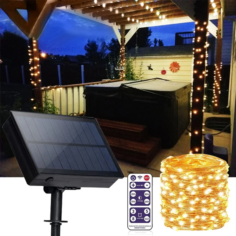 Светодиодная уличная гирлянда на солнечной батарее | Лампы и освещение