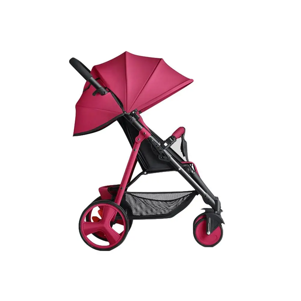 Red Kidlove Salady High-view складной противоударный четырехколесное светодиодное Детские коляски с корзина для ног размещая публикации корзина - Цвет: Red