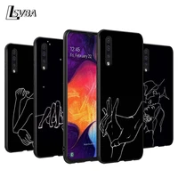 minimalist line love back silicone phone case for samsung galaxy a90 a80 a70s a60 a50s a40 a20e a20 a10s soft black cover