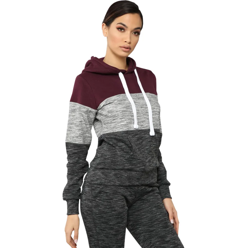 Autumn Winter Patchwork Women Sweetshirts 2021 Casual Oversized Female Hoodies Ladies Streetwear Top Hooded Clothes Aesthetic