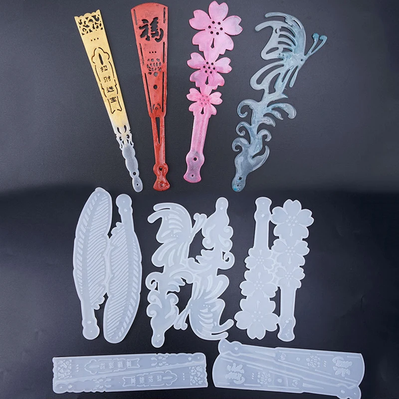 

DIY Cherry Blossom Lucky Fortune Butterfly Hollow Feather Silicone Molds Beautiful Fan Shaped Crystal Epoxy Resin Molds