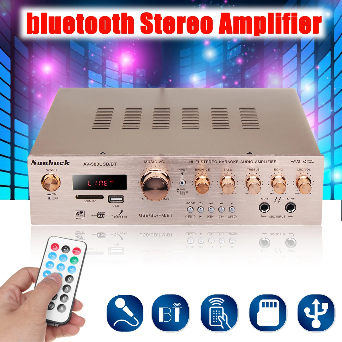 

920W 220V 5CH bluetooth HiFi Amplifier Stereo AV Surround FM amplificador audio Karaoke Cinema Home Home Theater Amplifiers