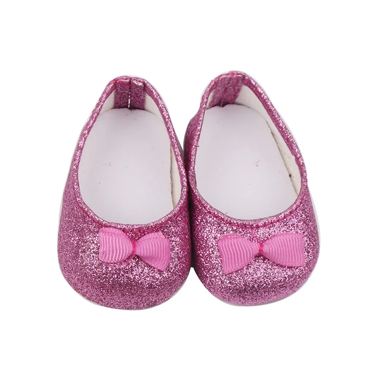 18-дюймовая обувь для кукол девочек блестящая с бантом из искусственной кожи