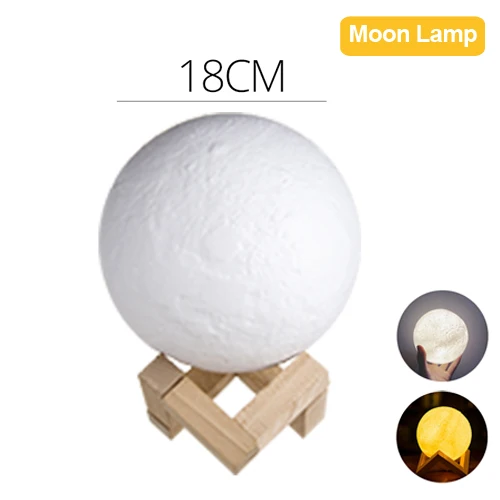 moon lamp 18cm USB перезаряжаемая 3D печать Лунная лампа ракета космический челнок лампа Настольные лампы для гостиной спальни прикроватный домашний декор - Цвет абажура: moon lamp 18cm