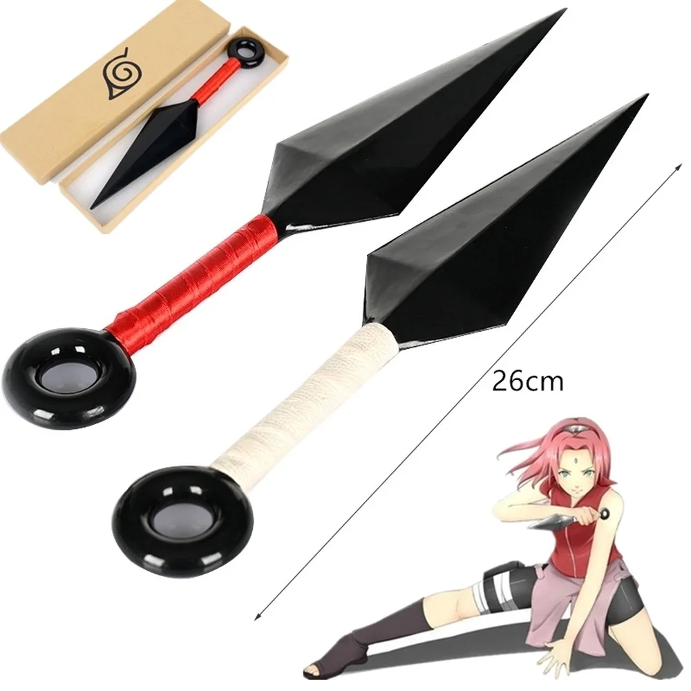 

Anime Hokage Ninja 26cm Plastic Kunai Gift Box Cosplay Props Toy Akatsuki Kakashi Sasuke Obito Halloween Weapon Model Wholesale