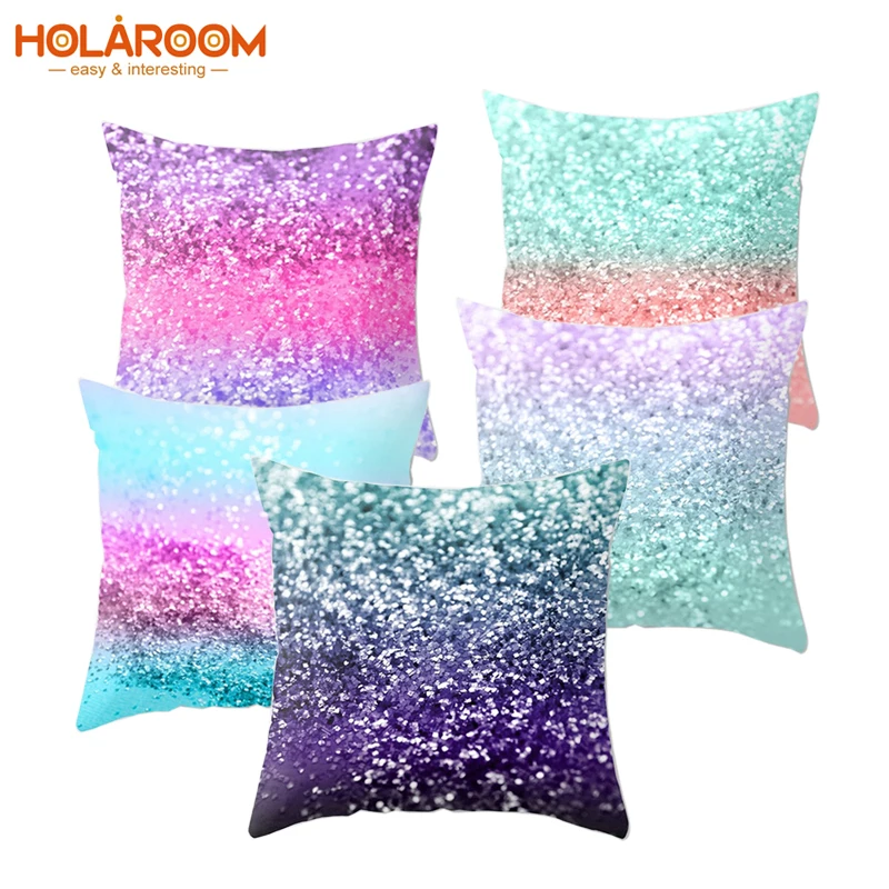 

Colorful Mermaid Cushion Cover Polyester 45x45cm Throw Pillows Case Car Home Decoration Sofa Decorative Car Cushion Covers
