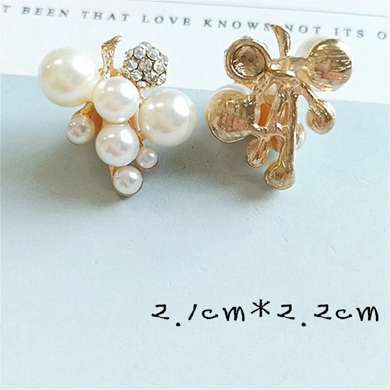 

10 pcs/lot Alloy Gold Pearls Rhinestone Buttons Ornaments Jewelry Earrings Choker Hair DIY Jewelry Accessories Handmade