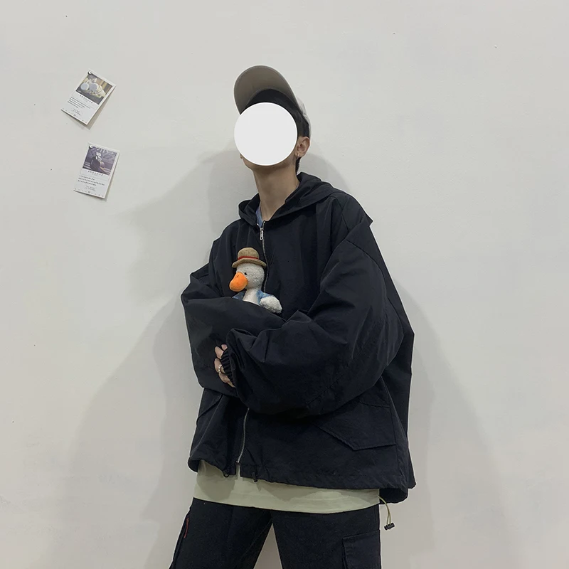 

2019 Autumn New Korean Version Of European And American Style Casual Loose Hooded Jacket Coat Large Size