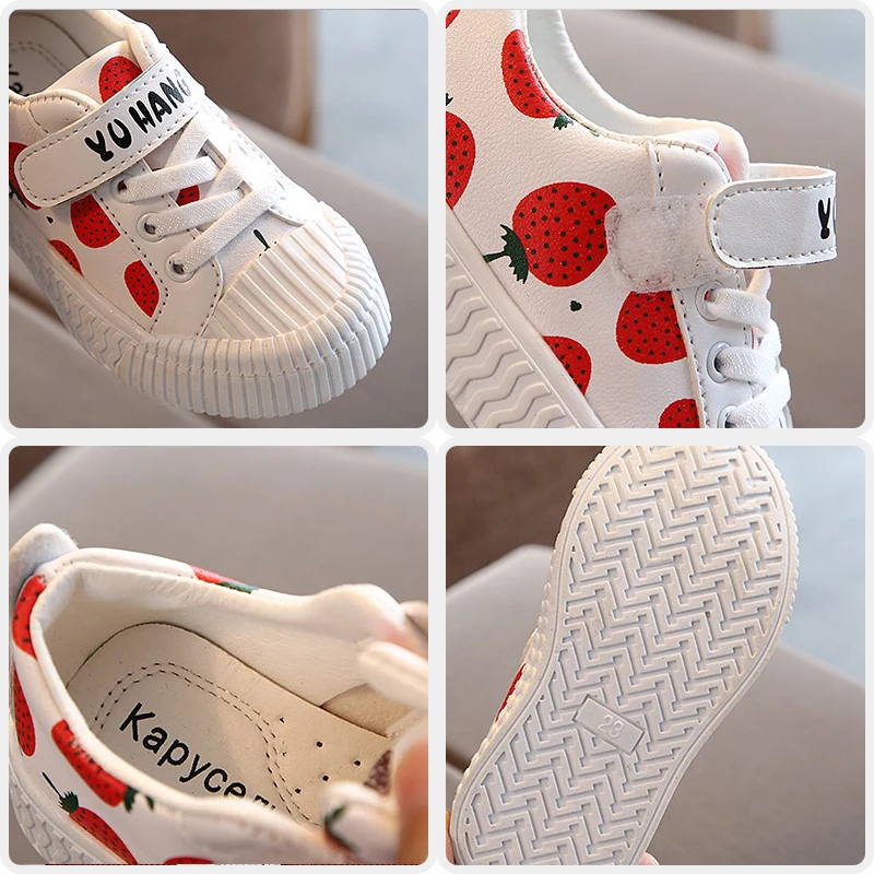 

Fashion Spring Summer Children Casual Sneakers Boys Girls Soft PU Leather School White Shoes Anti-slip Baby Toddlder Sneakers